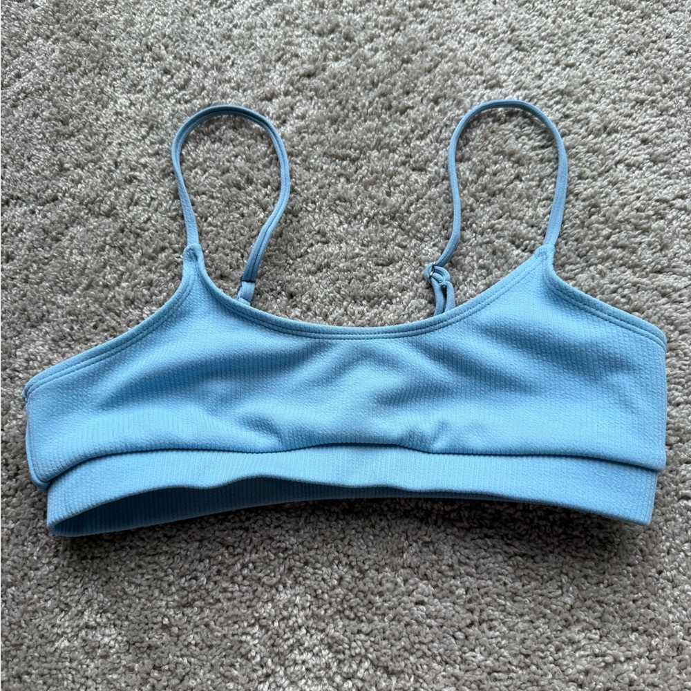 SHEIN Blue Bikini Top with Spaghetti Straps